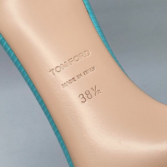 Tom Ford Whitney Laminated Lizard-Print 55MM Strappy Leather Sandals size 38.5 - Picture 15 of 15